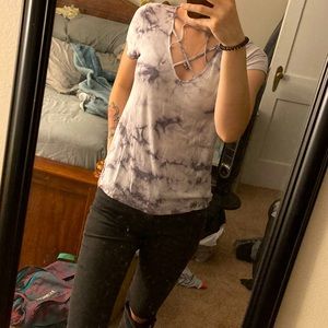 American Eagle white and purple ‘soft and sexy’ tee